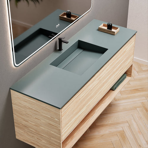 Aurora Frame – Corian® Basin with 1 Drawer and Bottom Shelf - ROVALUX