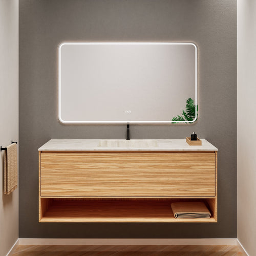 Aurora Frame – Corian® Basin with 1 Drawer and Bottom Shelf - ROVALUX