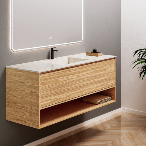 Aurora Frame – Corian® Basin with 1 Drawer and Bottom Shelf - ROVALUX