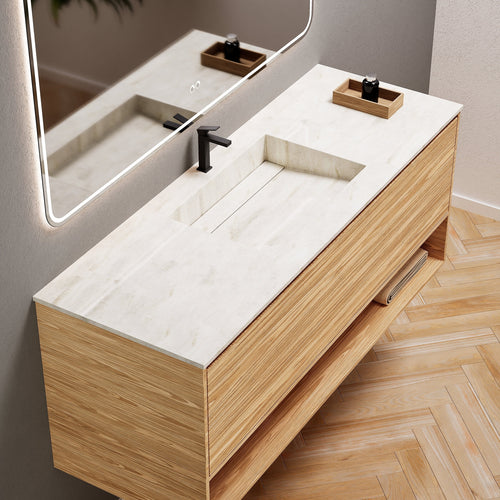 Aurora Frame – Corian® Basin with 1 Drawer and Bottom Shelf - ROVALUX