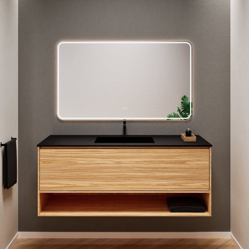 Aurora Frame – Corian® Basin with 1 Drawer and Bottom Shelf - ROVALUX