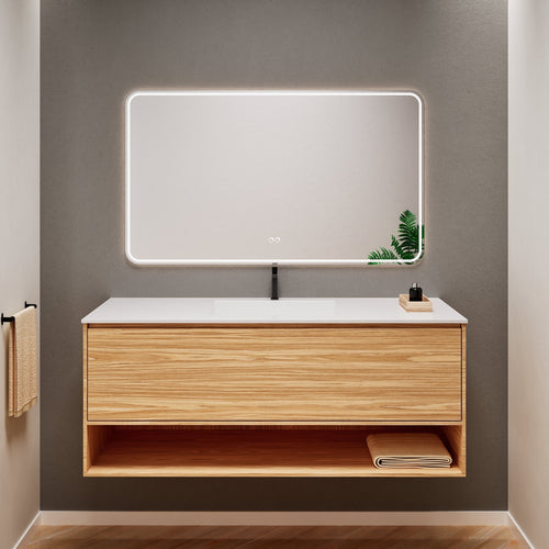 Aurora Frame – Corian® Basin with 1 Drawer and Bottom Shelf - ROVALUX