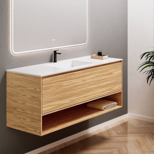 Aurora Frame – Corian® Basin with 1 Drawer and Bottom Shelf - ROVALUX