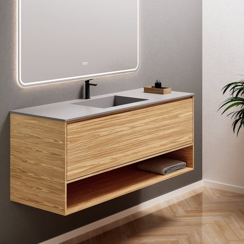 Aurora Frame – Corian® Basin with 1 Drawer and Bottom Shelf - ROVALUX