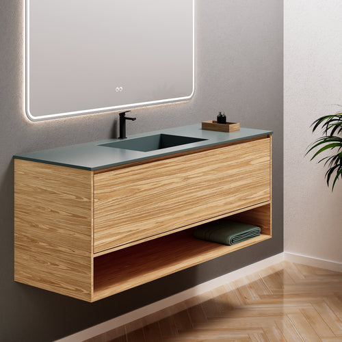 Aurora Frame – Corian® Basin with 1 Drawer and Bottom Shelf - ROVALUX