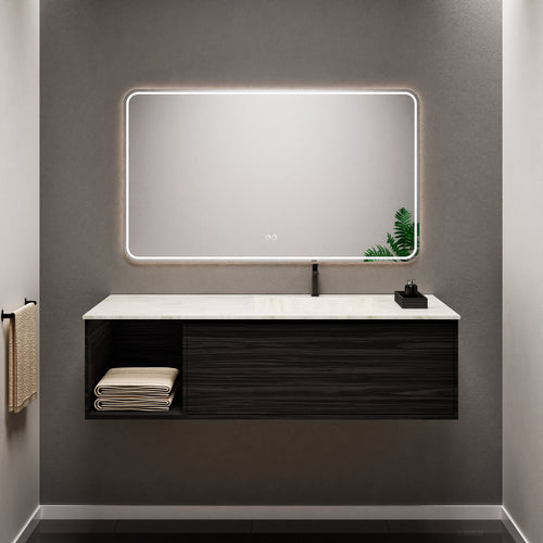 Aurora Frame – Corian® Basin with 1 Drawer and Side Shelf - ROVALUX