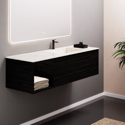 Aurora Frame – Corian® Basin with 1 Drawer and Side Shelf - ROVALUX