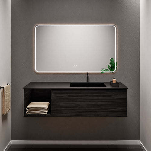 Aurora Frame – Corian® Basin with 1 Drawer and Side Shelf - ROVALUX