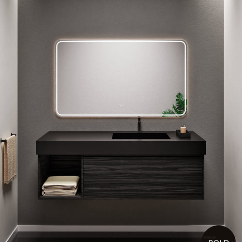 Aurora Frame – Corian® Basin with 1 Drawer and Side Shelf - ROVALUX