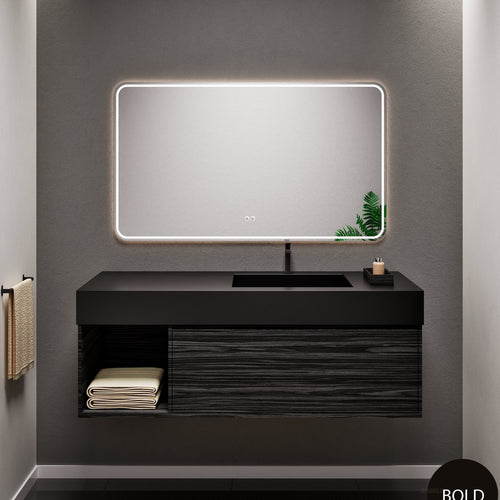Aurora Frame – Corian® Basin with 1 Drawer and Side Shelf - ROVALUX