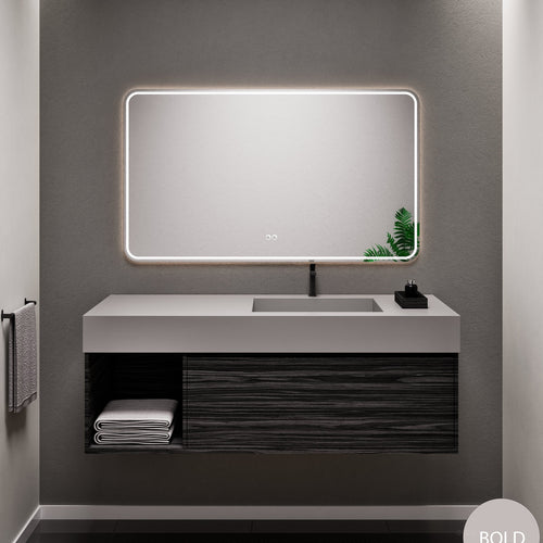 Aurora Frame – Corian® Basin with 1 Drawer and Side Shelf - ROVALUX