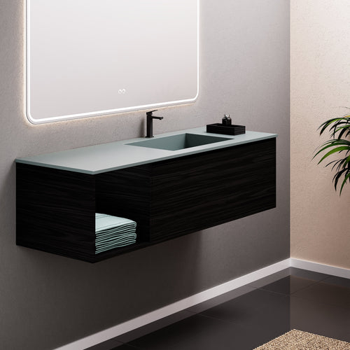 Aurora Frame – Corian® Basin with 1 Drawer and Side Shelf - ROVALUX