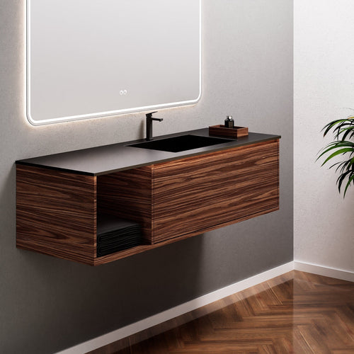 Aurora Frame – Corian® Basin with 1 Drawer and Side Shelf - ROVALUX