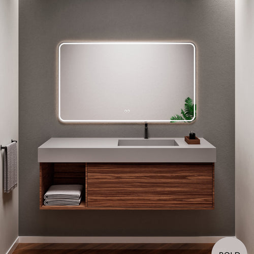 Aurora Frame – Corian® Basin with 1 Drawer and Side Shelf - ROVALUX