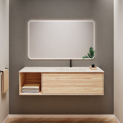 Aurora Frame – Corian® Basin with 1 Drawer and Side Shelf - ROVALUX