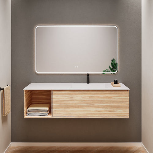 Aurora Frame – Corian® Basin with 1 Drawer and Side Shelf - ROVALUX