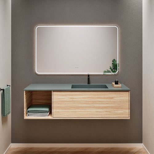 Aurora Frame – Corian® Basin with 1 Drawer and Side Shelf - ROVALUX
