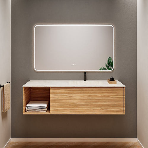 Aurora Frame – Corian® Basin with 1 Drawer and Side Shelf - ROVALUX