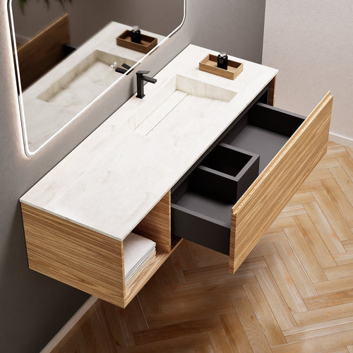 Aurora Frame – Corian® Basin with 1 Drawer and Side Shelf - ROVALUX