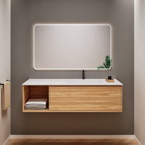 Aurora Frame – Corian® Basin with 1 Drawer and Side Shelf - ROVALUX
