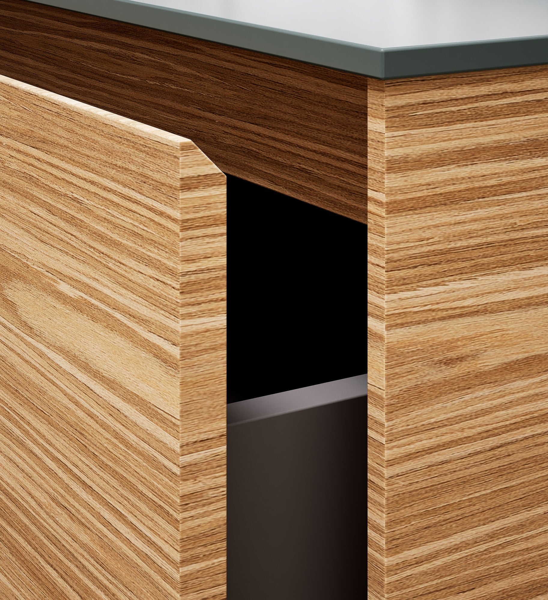 Aurora Frame – Corian® Basin with 1 Drawer and Side Shelf - ROVALUX