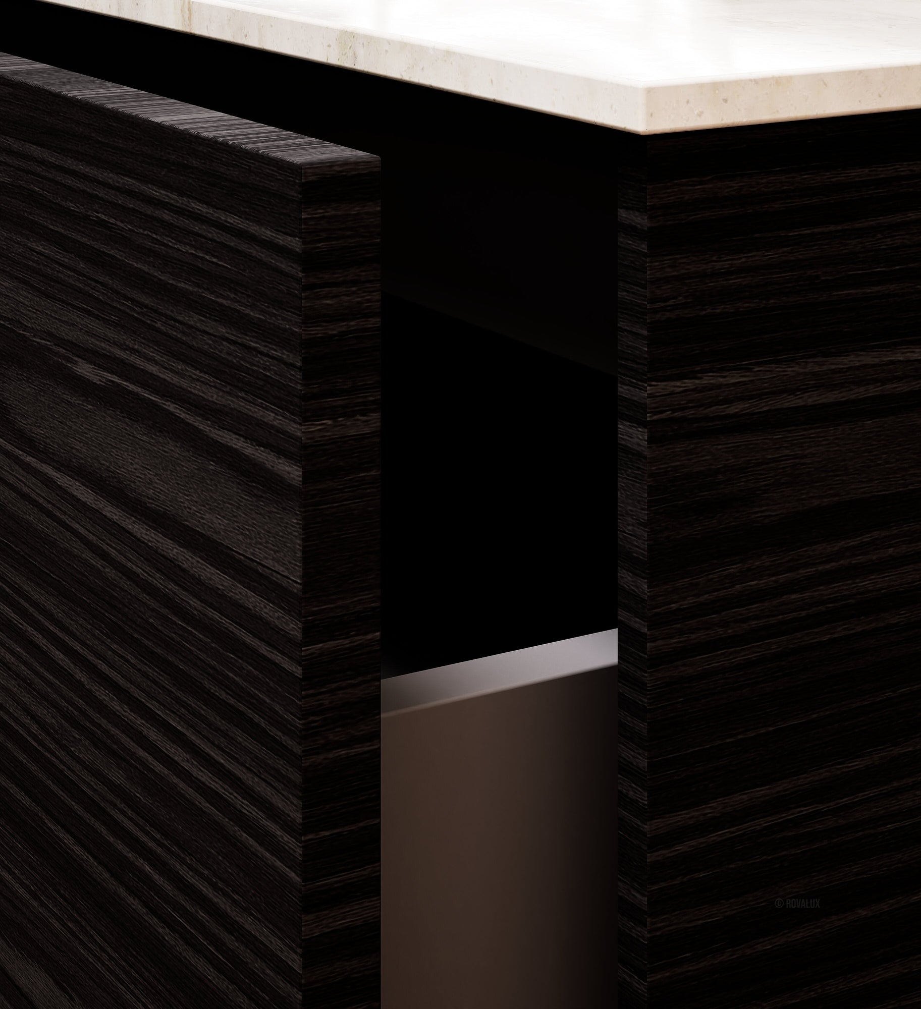 Aurora Frame – Corian® Basin with 2 Stacked Drawers - ROVALUX