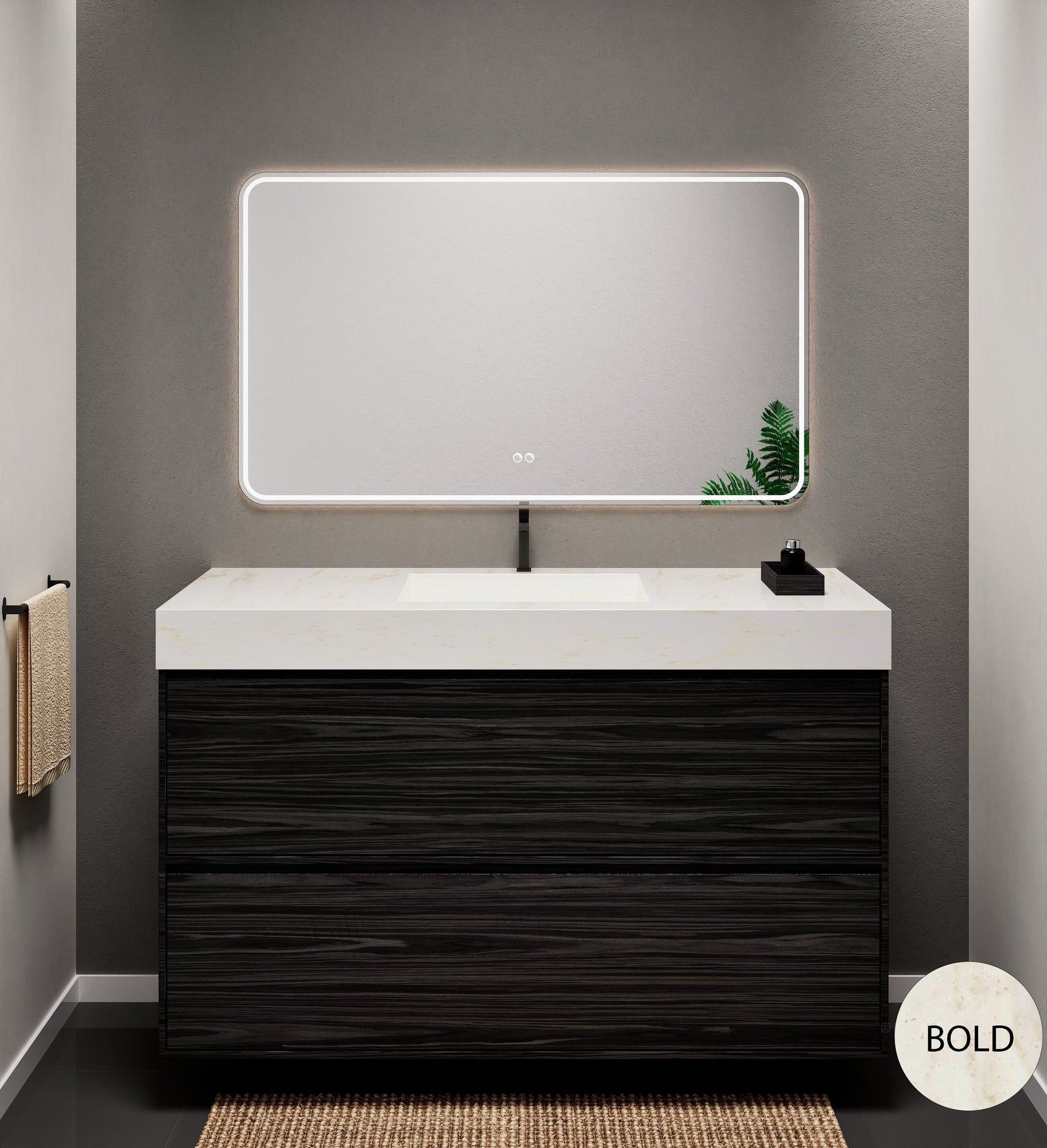 Aurora Frame – Corian® Basin with 2 Stacked Drawers - ROVALUX