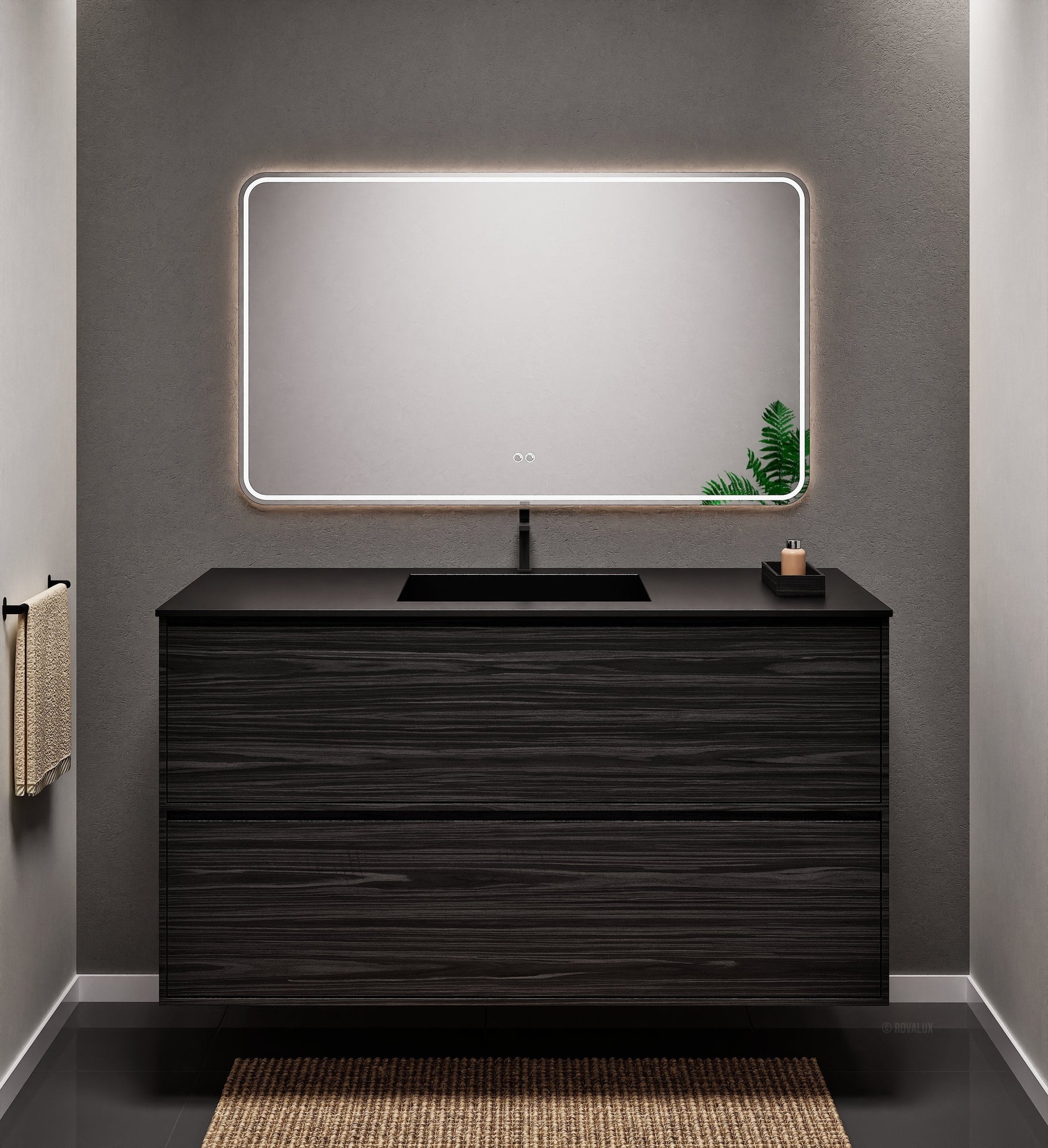 Aurora Frame – Corian® Basin with 2 Stacked Drawers - ROVALUX