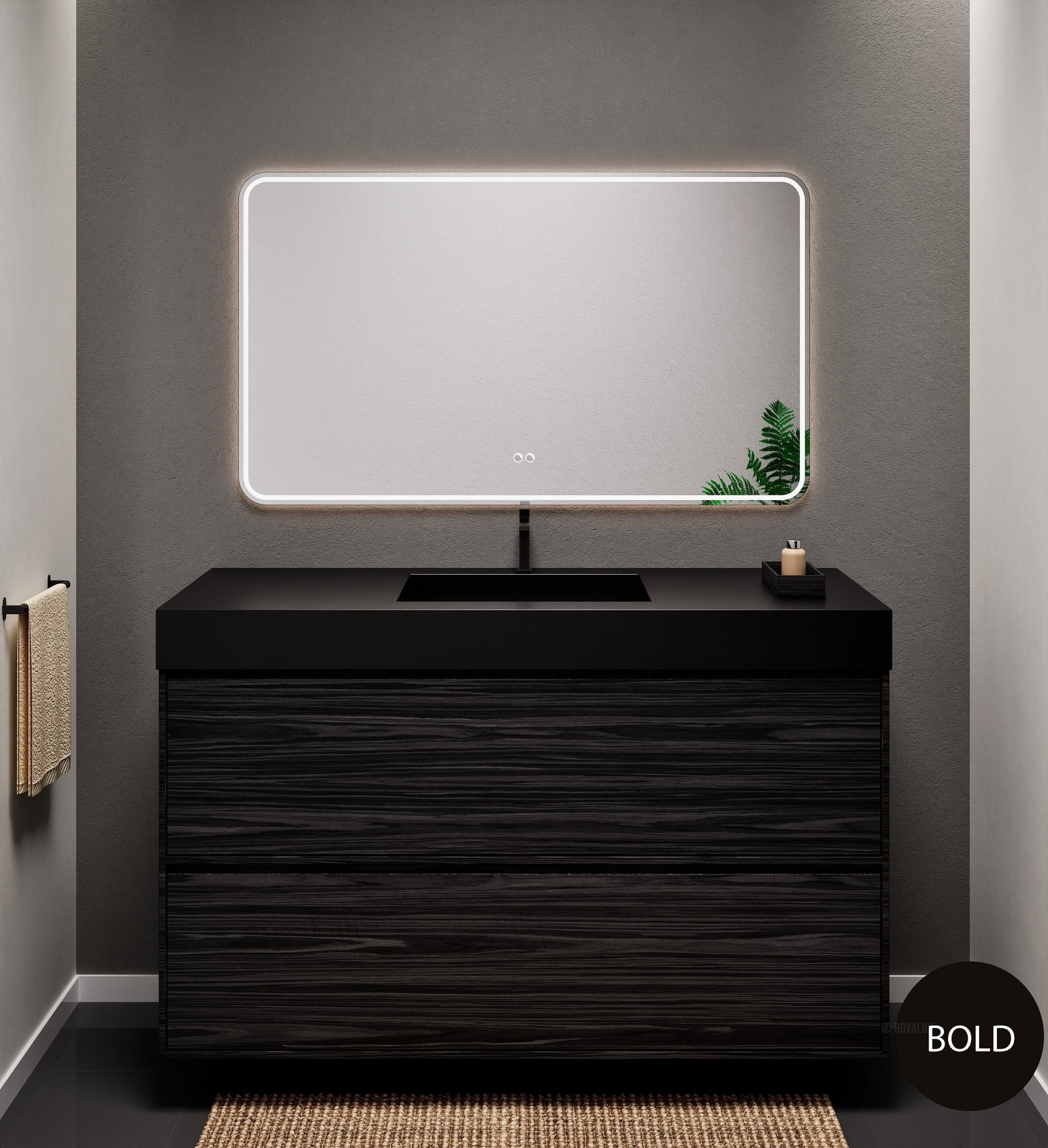 Aurora Frame – Corian® Basin with 2 Stacked Drawers - ROVALUX