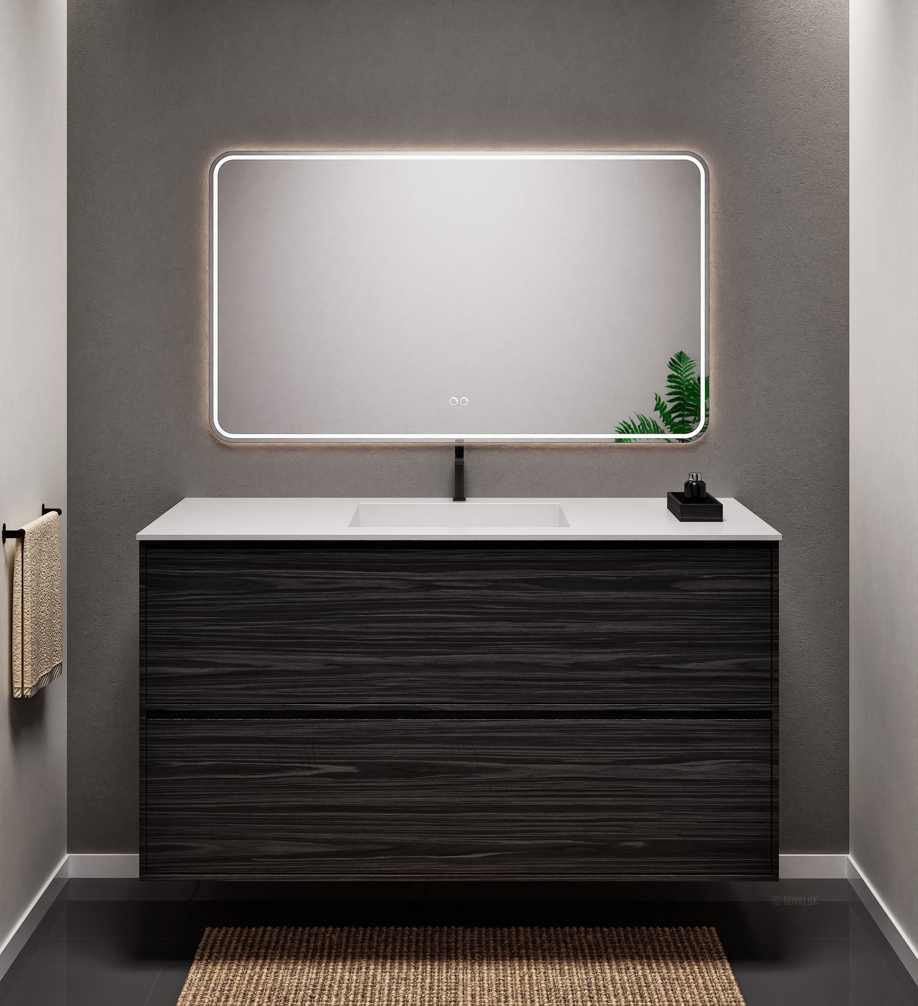 Aurora Frame – Corian® Basin with 2 Stacked Drawers - ROVALUX