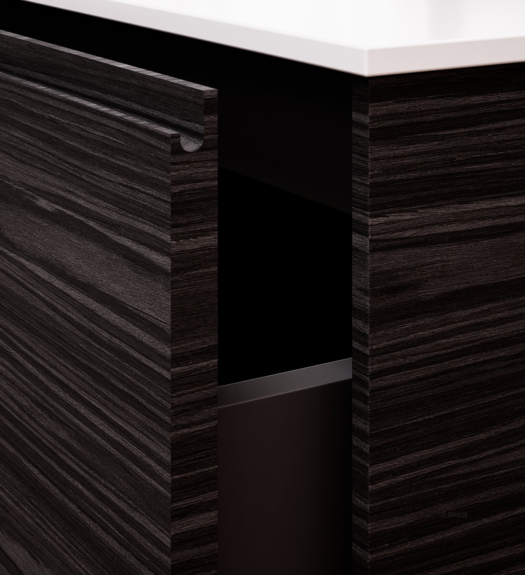 Aurora Frame – Corian® Basin with 2 Stacked Drawers - ROVALUX