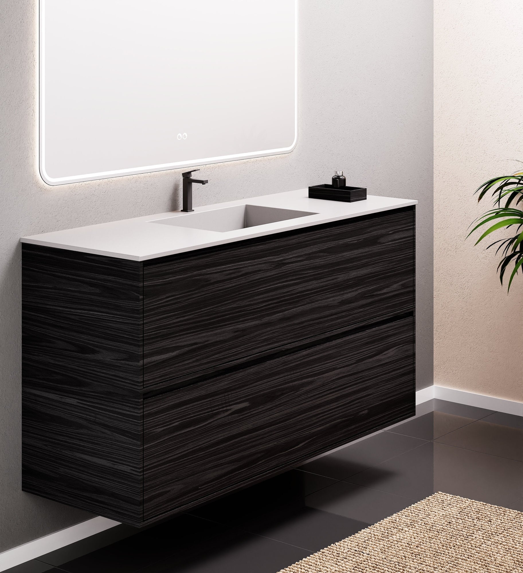 Aurora Frame – Corian® Basin with 2 Stacked Drawers - ROVALUX