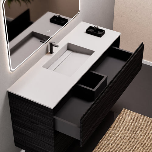 Aurora Frame – Corian® Basin with 2 Stacked Drawers - ROVALUX