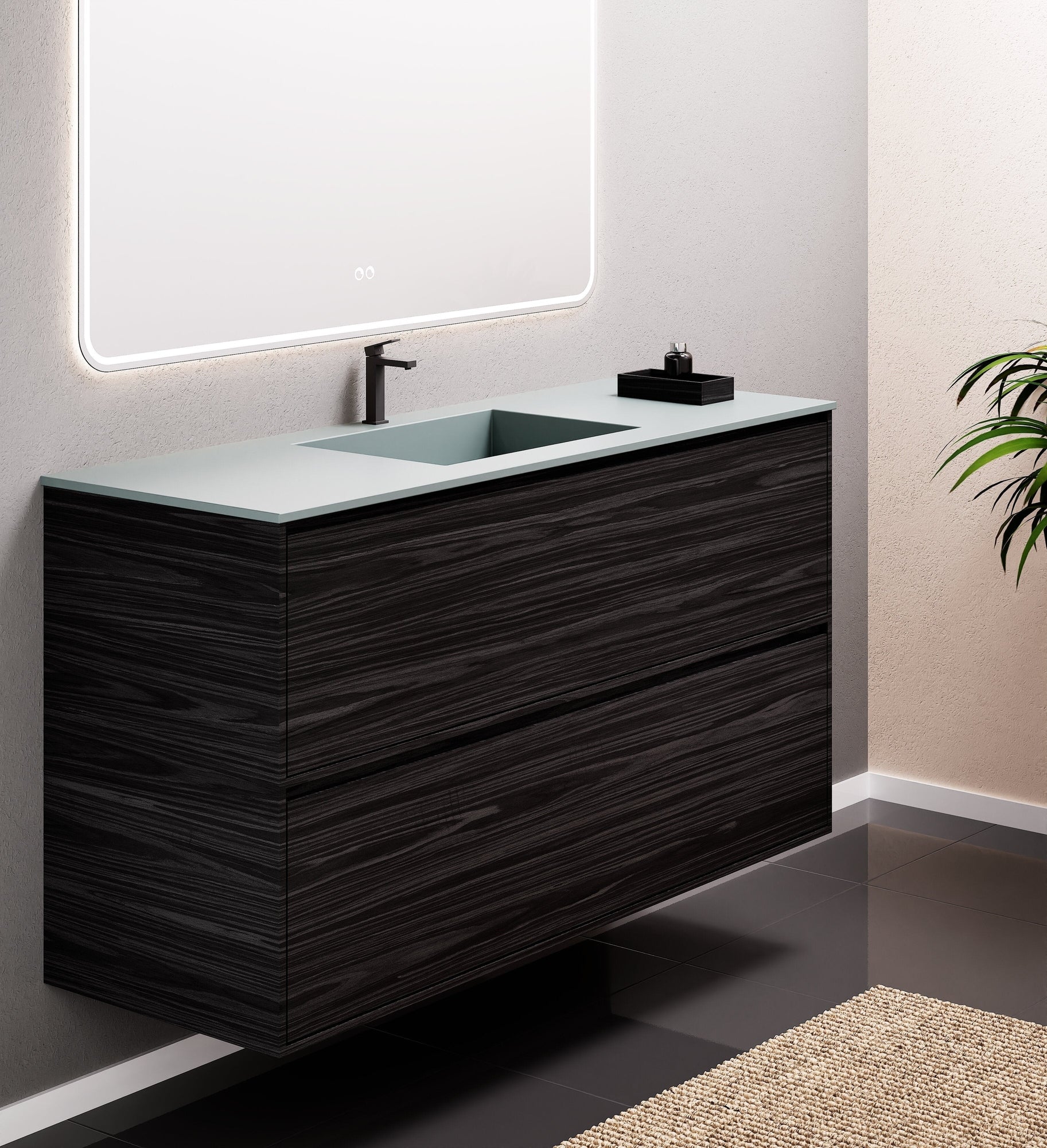 Aurora Frame – Corian® Basin with 2 Stacked Drawers - ROVALUX
