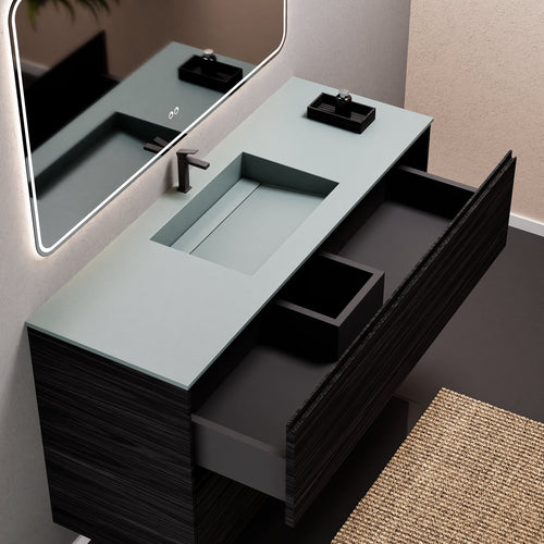 Aurora Frame – Corian® Basin with 2 Stacked Drawers - ROVALUX