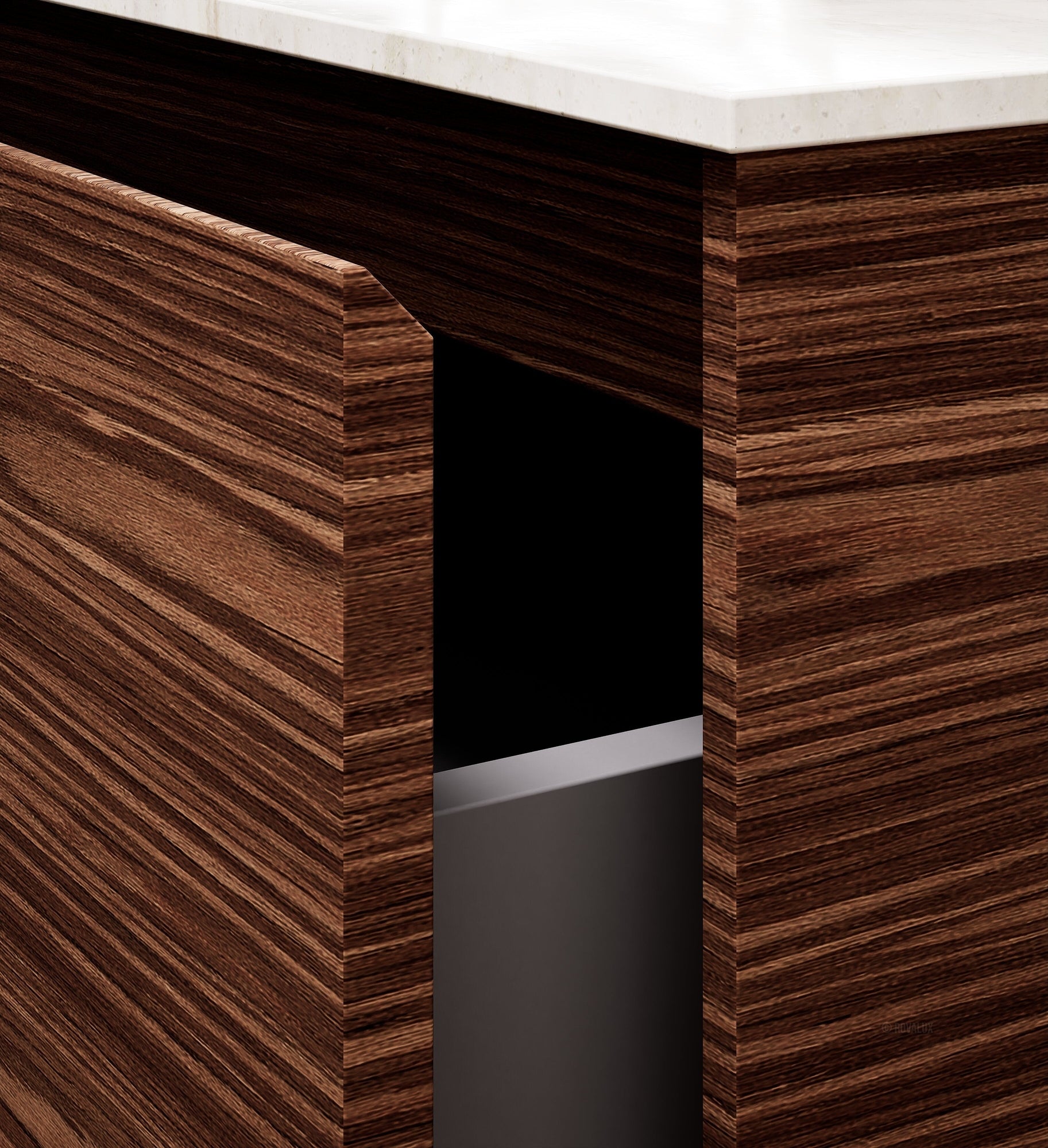 Aurora Frame – Corian® Basin with 2 Stacked Drawers - ROVALUX