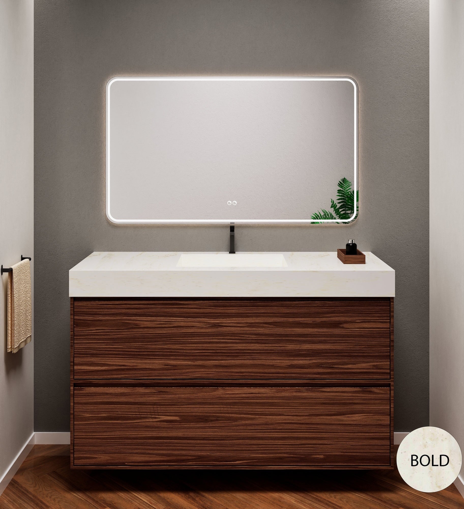 Aurora Frame – Corian® Basin with 2 Stacked Drawers - ROVALUX