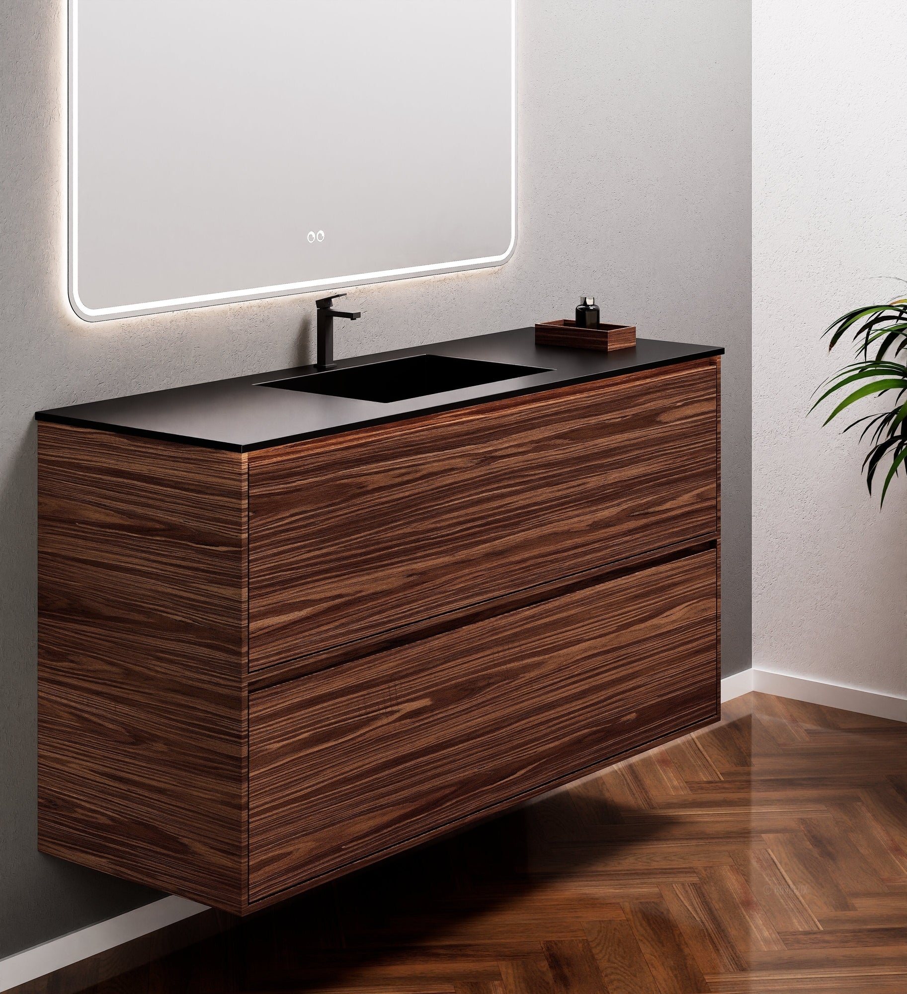 Aurora Frame – Corian® Basin with 2 Stacked Drawers - ROVALUX