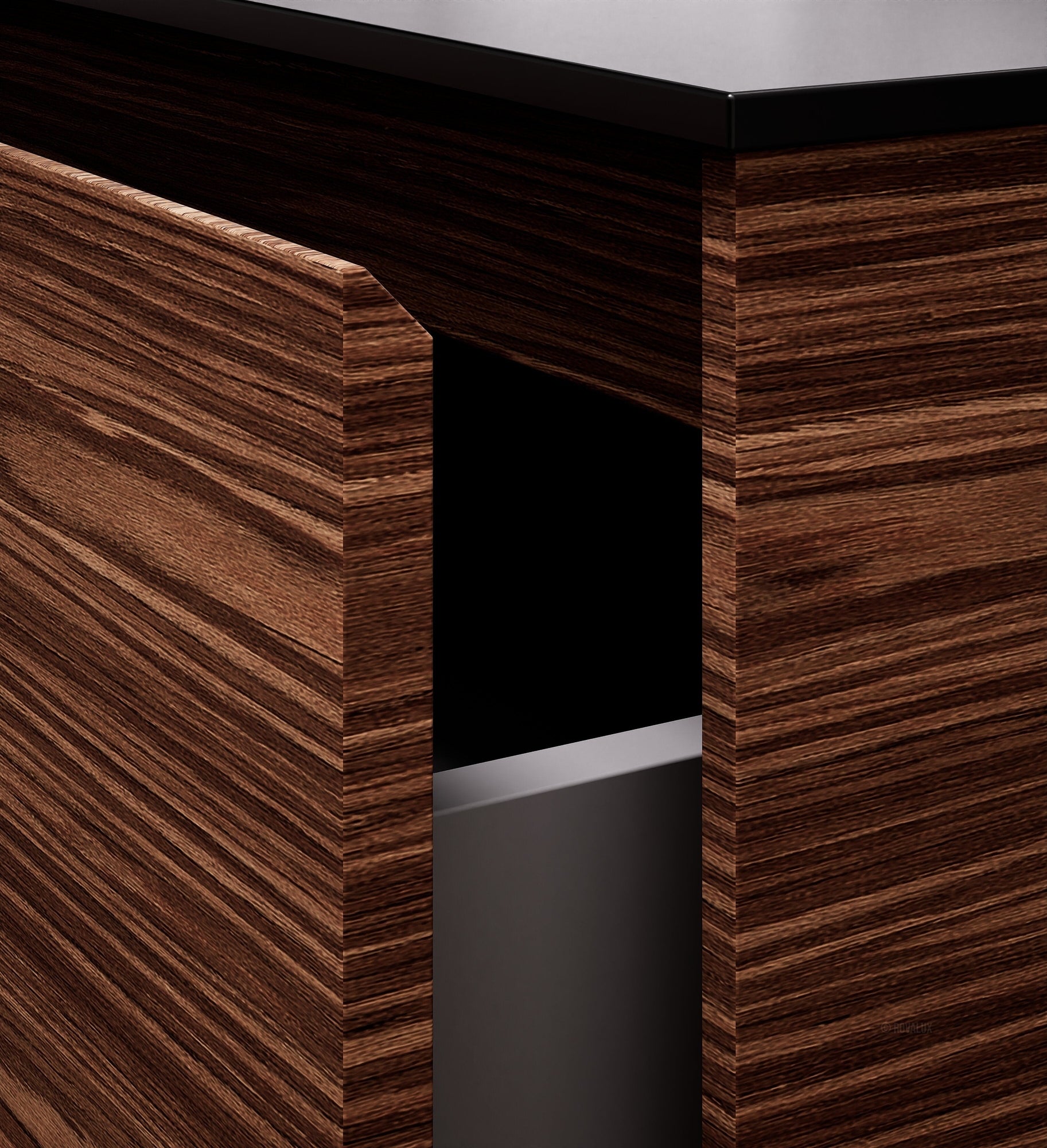 Aurora Frame – Corian® Basin with 2 Stacked Drawers - ROVALUX