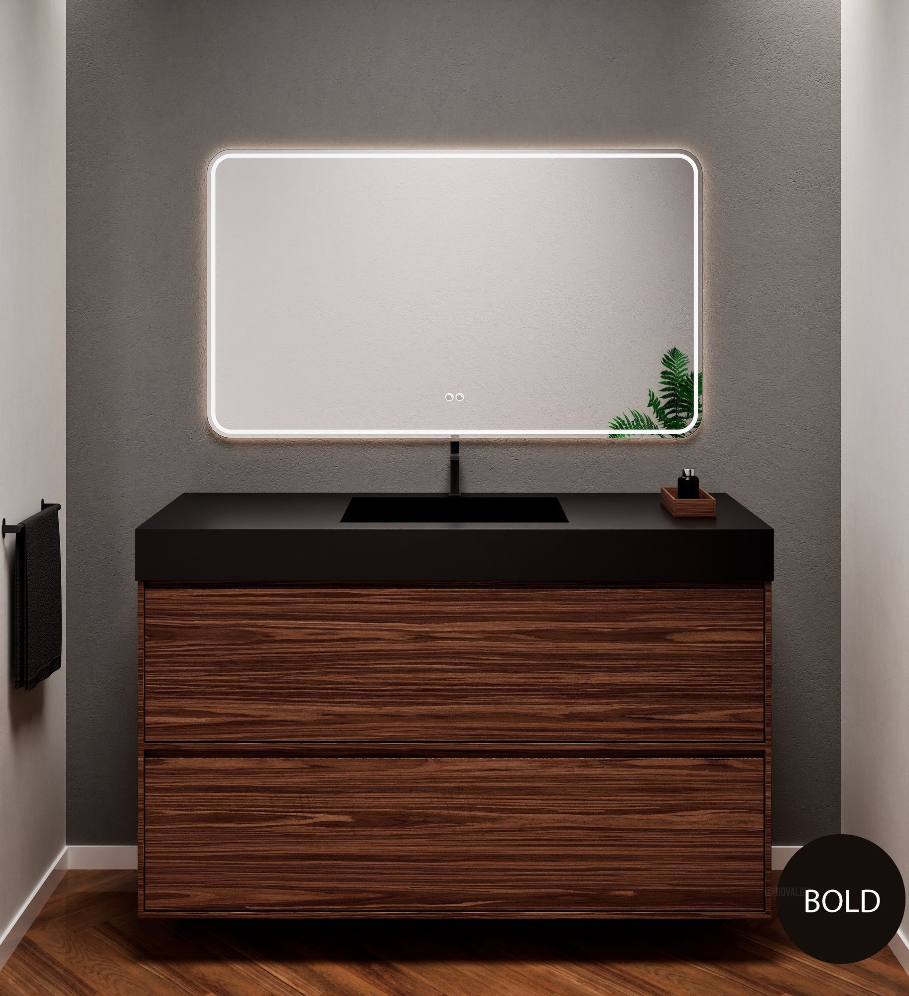Aurora Frame – Corian® Basin with 2 Stacked Drawers - ROVALUX