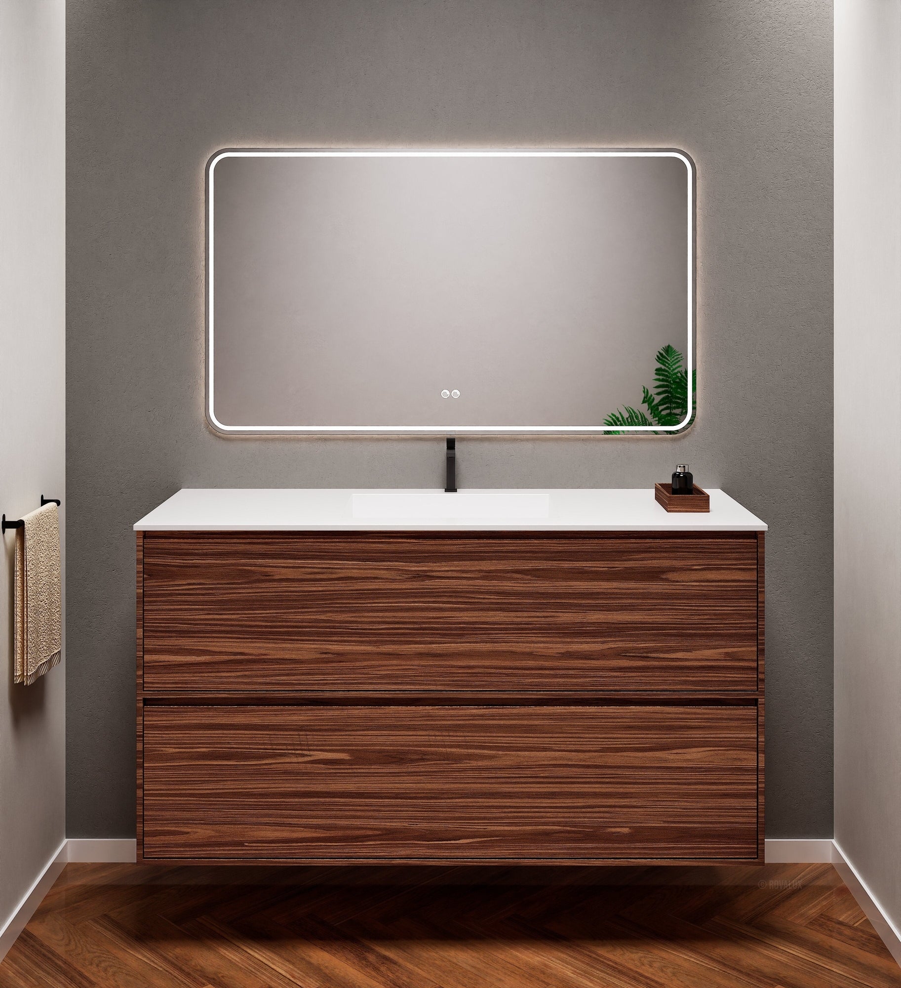 Aurora Frame – Corian® Basin with 2 Stacked Drawers - ROVALUX