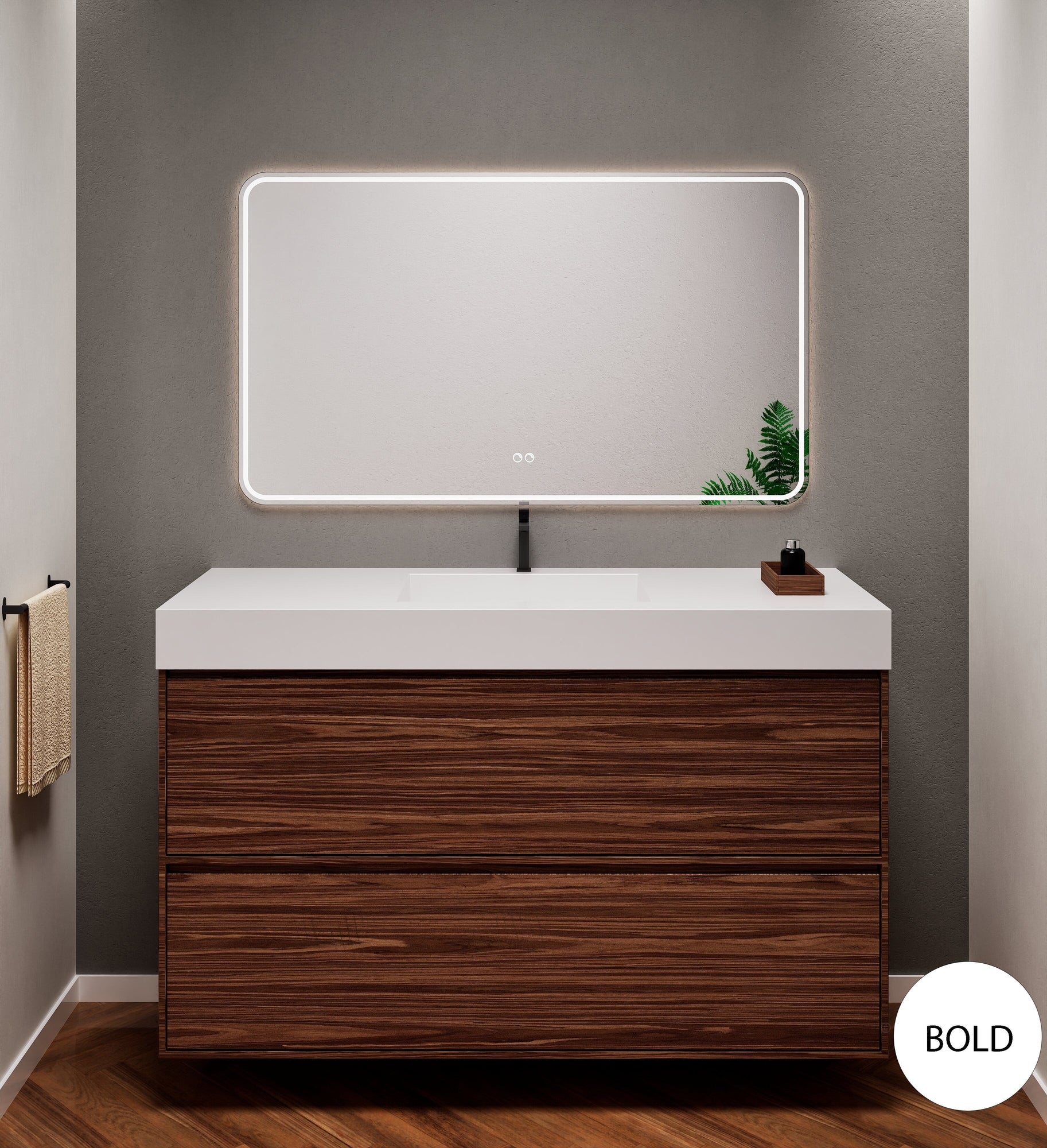 Aurora Frame – Corian® Basin with 2 Stacked Drawers - ROVALUX