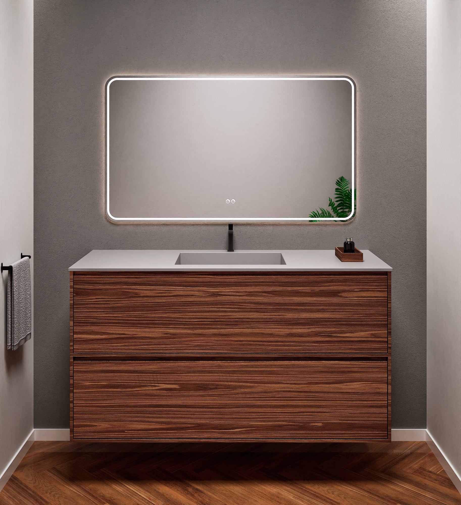 Aurora Frame – Corian® Basin with 2 Stacked Drawers - ROVALUX