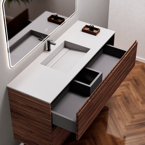 Aurora Frame – Corian® Basin with 2 Stacked Drawers - ROVALUX