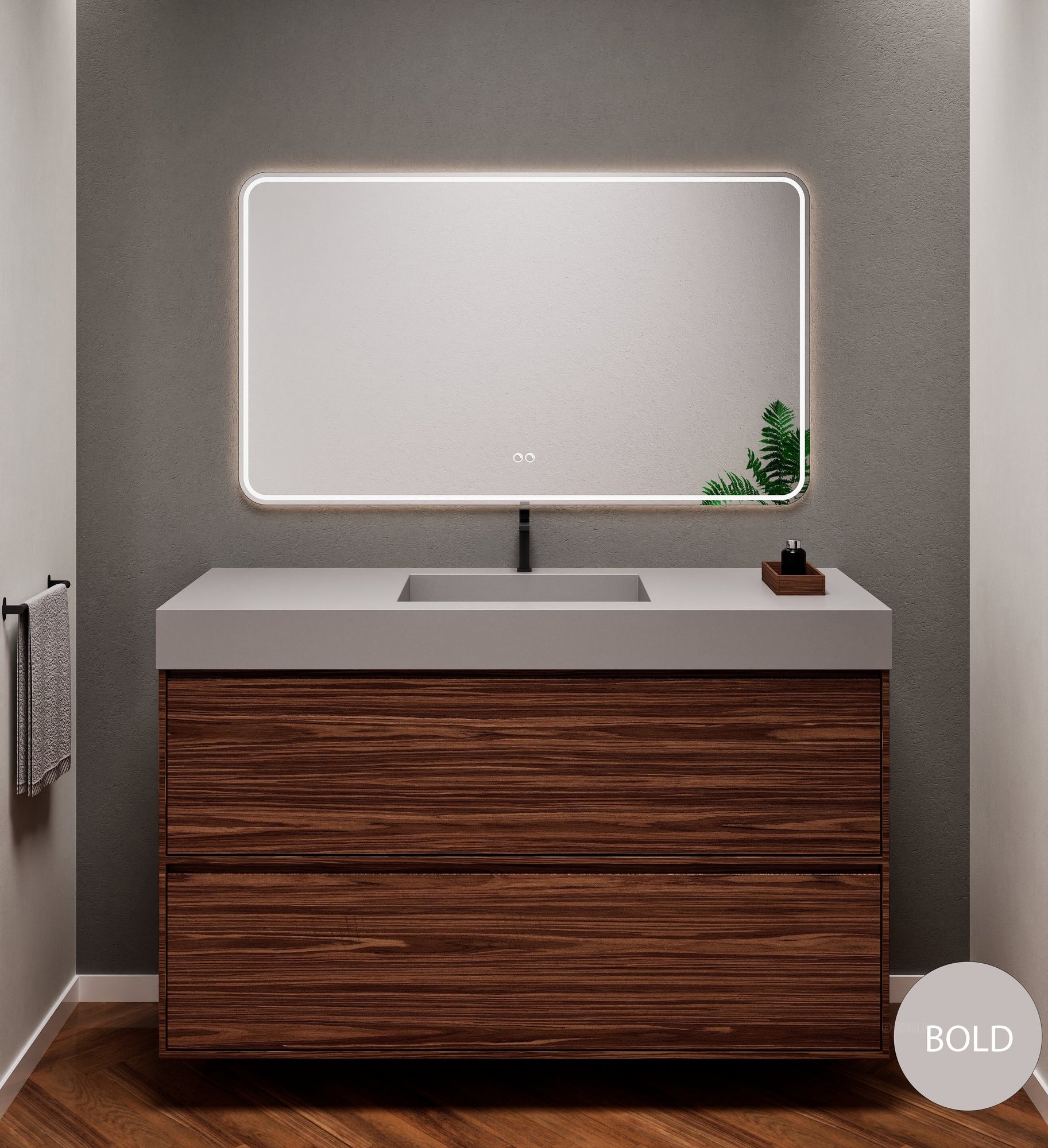 Aurora Frame – Corian® Basin with 2 Stacked Drawers - ROVALUX