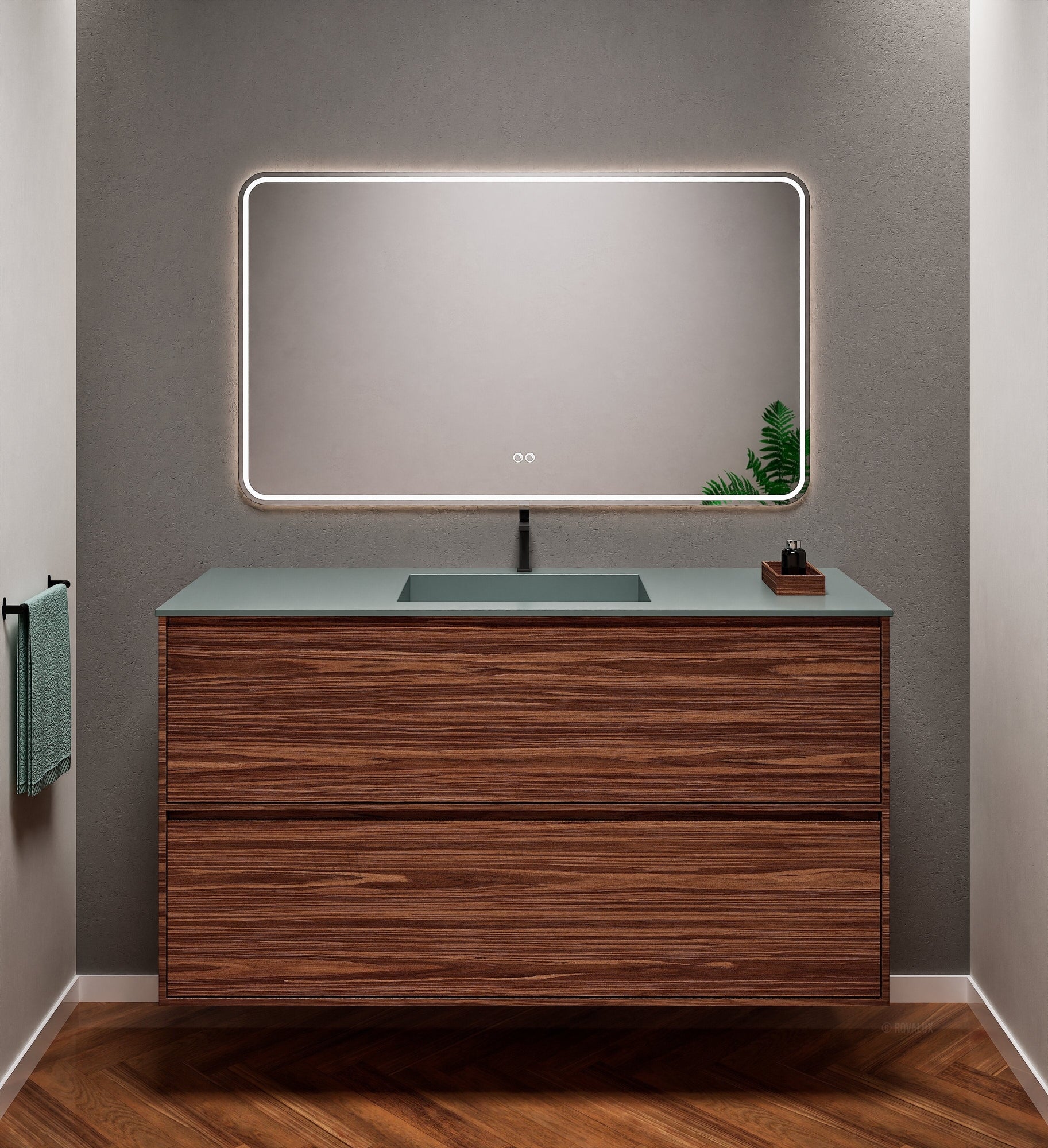 Aurora Frame – Corian® Basin with 2 Stacked Drawers - ROVALUX