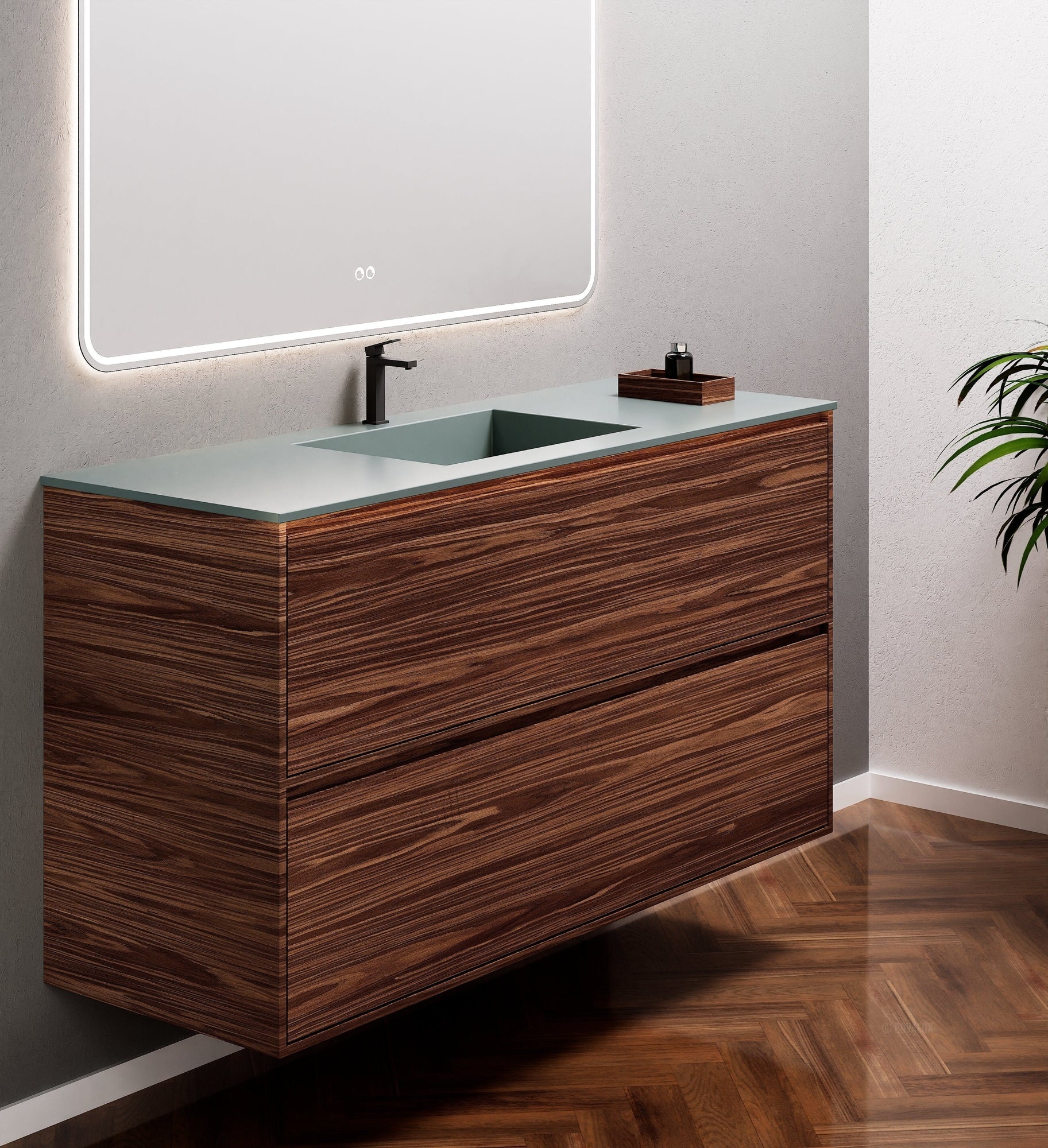 Aurora Frame – Corian® Basin with 2 Stacked Drawers - ROVALUX