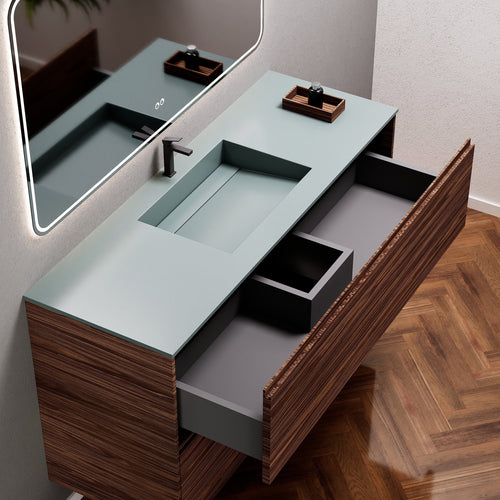 Aurora Frame – Corian® Basin with 2 Stacked Drawers - ROVALUX