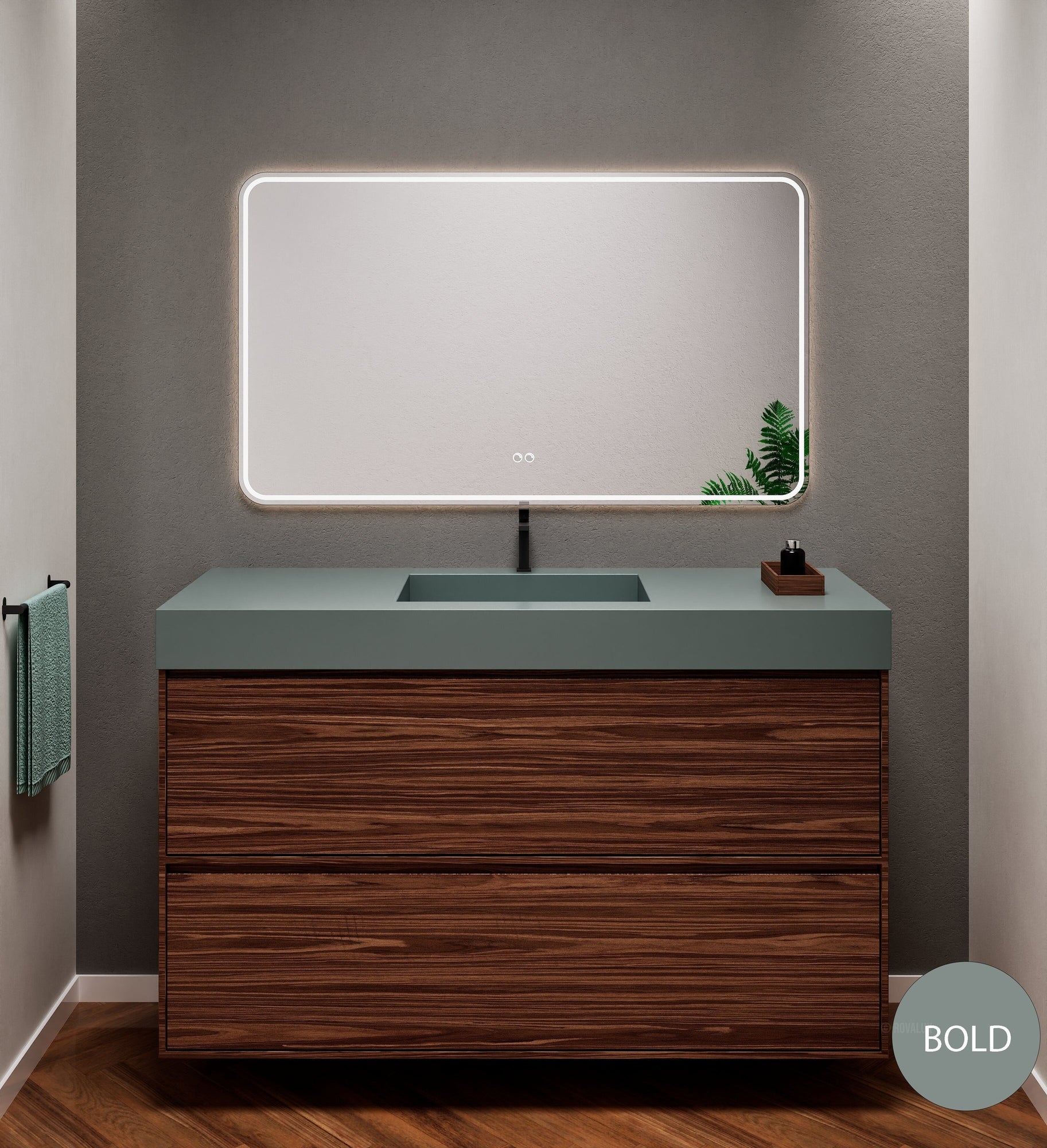Aurora Frame – Corian® Basin with 2 Stacked Drawers - ROVALUX
