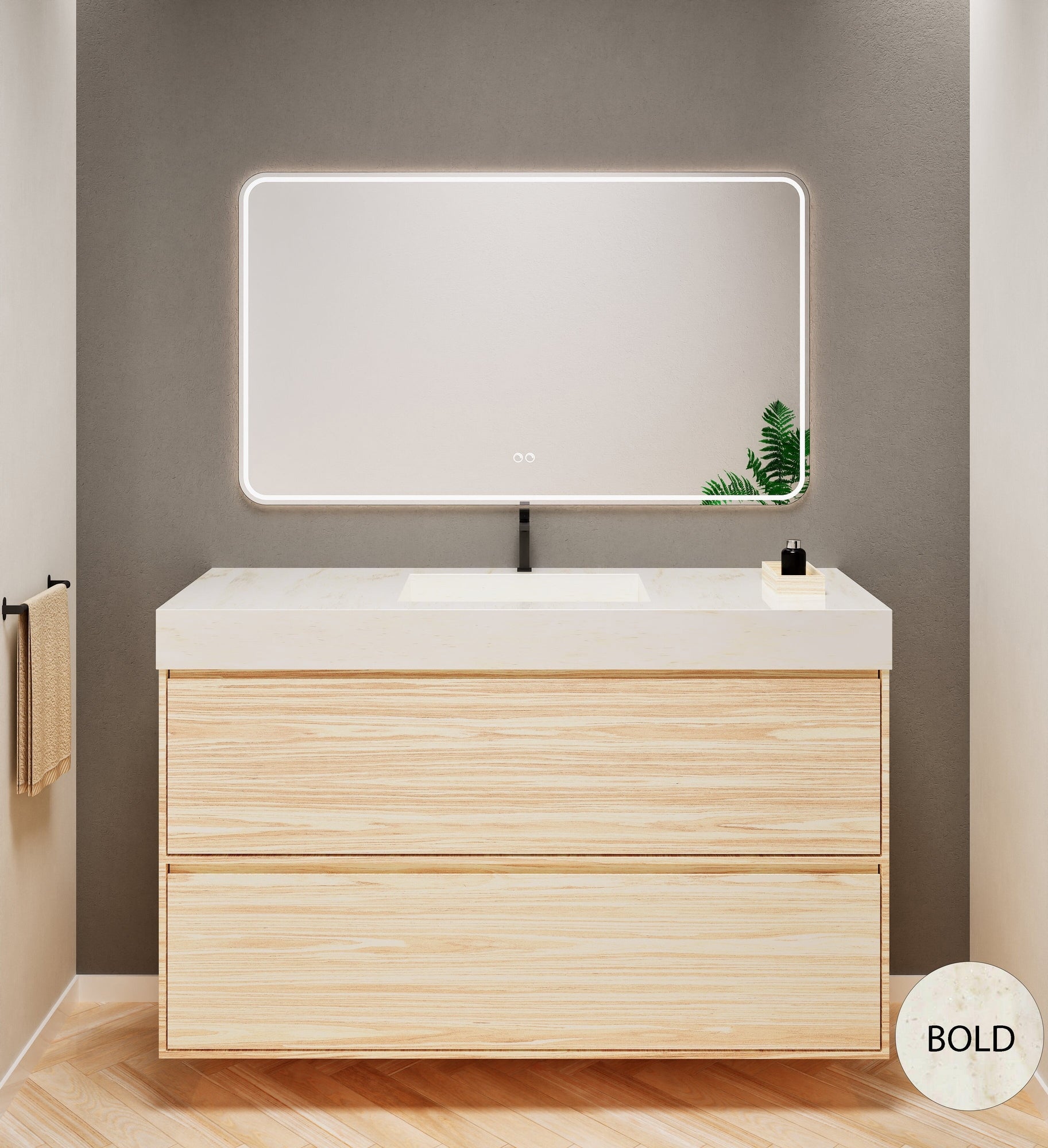 Aurora Frame – Corian® Basin with 2 Stacked Drawers - ROVALUX